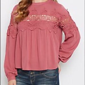 Crochet Inset Peasant Top